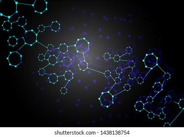 Modern futuristic background of the scientific hexagonal template. Virtual abstract background with particle, molecule structure for medical, technology, chemistry, science. Social network vector. 