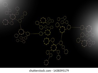 Modern futuristic background of the scientific hexagonal template. Virtual abstract background with particle, molecule structure for medical, technology, chemistry, science. Social network vector.