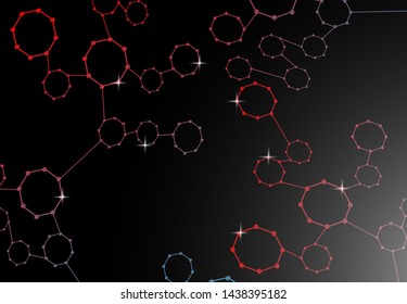 Modern futuristic background of the scientific hexagonal template. Virtual abstract background with particle, molecule structure for medical, technology, chemistry, science. Social network vector.