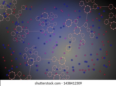 Modern futuristic background of the scientific hexagonal template. Virtual abstract background with particle, molecule structure for medical, technology, chemistry, science. Social network vector.
