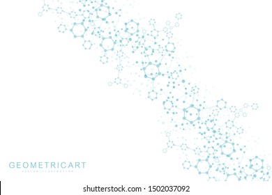 Modern futuristic background of the scientific hexagonal pattern. Virtual abstract background with particle, molecule structure for medical, technology, chemistry, science. Social network vector