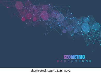 Modern futuristic background of the scientific hexagonal pattern. Virtual abstract background with particle, molecule structure for medical, technology, chemistry, science. Social network vector.