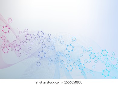 Modern futuristic background of the scientific hexagonal pattern. Virtual abstract background with particle, molecule structure for medical, technology, chemistry, science. Social network vector