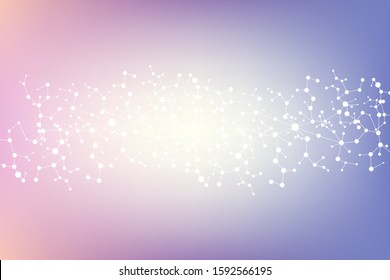 Modern futuristic background of the scientific hexagonal pattern. Virtual abstract background with particle, molecule structure for medical, technology, chemistry, science. Social network vector