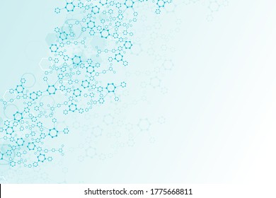 Modern futuristic background of the scientific hexagonal pattern. Virtual abstract background with particle, molecule structure for medical, technology, chemistry, science. Social network vector