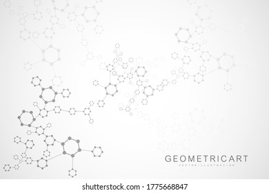 Modern futuristic background of the scientific hexagonal pattern. Virtual abstract background with particle, molecule structure for medical, technology, chemistry, science. Social network vector