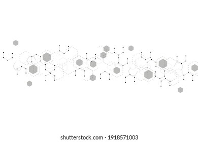 Modern futuristic background of the scientific hexagonal pattern. Virtual abstract background with particle, molecule structure for medical, technology, chemistry, science. Social network vector