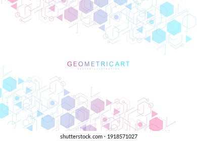 Modern futuristic background of the scientific hexagonal pattern. Virtual abstract background with particle, molecule structure for medical, technology, chemistry, science. Social network vector