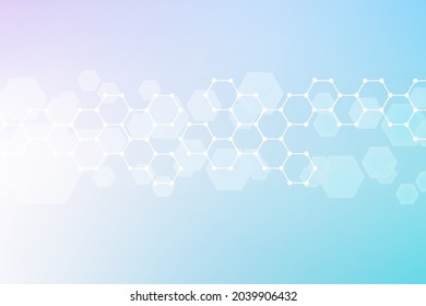 Fondo futurista moderno del patrón científico hexagonal. Fondo abstracto virtual con partícula, estructura molécula para medicina, tecnología, química, ciencia. vector de red social
