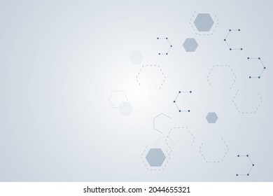 Fondo futurista moderno del patrón científico hexagonal. Fondo abstracto virtual con partícula, estructura molécula para medicina, tecnología, química, ciencia. vector de red social