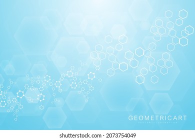 Modern futuristic background of the scientific hexagonal pattern. Virtual abstract background with particle, molecule structure for medical, technology, chemistry, science. Social network vector