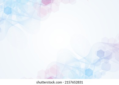 Modern futuristic background of the scientific hexagonal pattern. Virtual abstract background with particle, molecule structure for medical, technology, chemistry, science. Social network vector