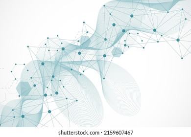Modern futuristic background of the scientific hexagonal pattern. Virtual abstract background with particle, molecule structure for medical, technology, chemistry, science. Social network vector