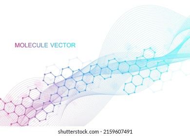 Modern futuristic background of the scientific hexagonal pattern. Virtual abstract background with particle, molecule structure for medical, technology, chemistry, science. Social network vector - Shutterstock ID 2159607491