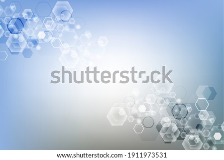 Modern futuristic background of the scientific hexagonal pattern. Virtual abstract background with particle, molecule structure for medical, technology, chemistry, science. Social network vector