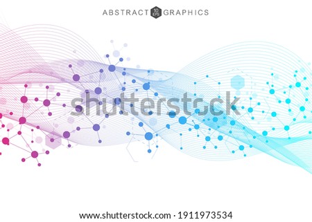 Modern futuristic background of the scientific hexagonal pattern. Virtual abstract background with particle, molecule structure for medical, technology, chemistry, science. Social network vector