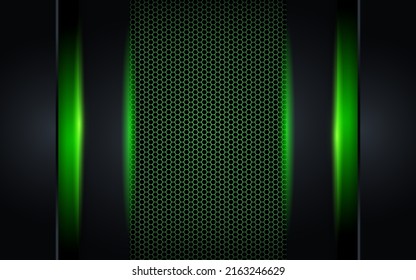 Modern futuristic black background combination with green technology diagonal