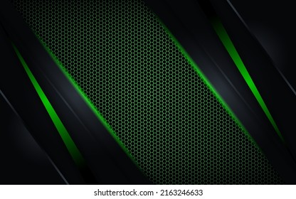 Modern Futuristic Black Background Combination Green Stock Vector ...