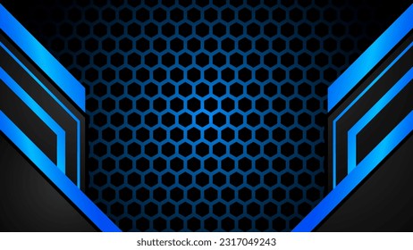 modern futuristic black and blue esport background. design of sport banner, poster, advertisement, promotion