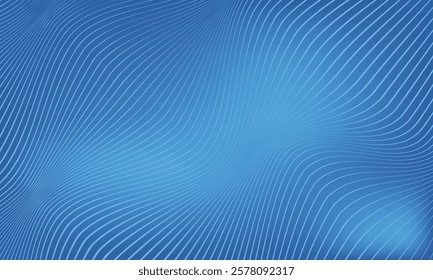 Modern futuristic blue and red dynamic wavy line dotted texture on dark blue background with copy space for text. Vector illustration