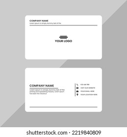 Modern Futuristic business card design. Visiting cards for business and personal use. Modern shape with abstract silver. Luxury dark background. Vector illustration print template.