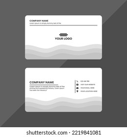 Modern Futuristic business card design. Visiting cards for business and personal use. Modern shape with abstract silver. Luxury dark background. Vector illustration print template.