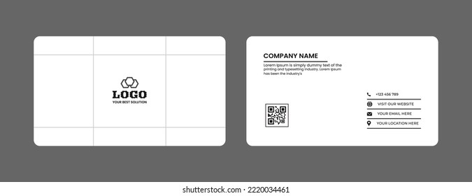 Modern Futuristic business card design. Visiting cards for business and personal use. Modern shape with abstract silver. Luxury dark background. Vector illustration print template.