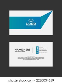 Modern Futuristic business card design. Visiting cards for business and personal use. Modern shape with abstract silver. Luxury dark background. Vector illustration print template.