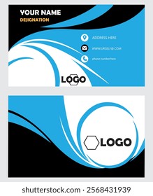 Modern Futuristic business card design. Visiting cards for business and personal use. Modern shape with abstract silver. Luxury dark background. Vector illustration print template