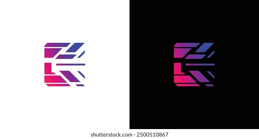 Modern and Futuristic CE Cyberpunk style logo design 2