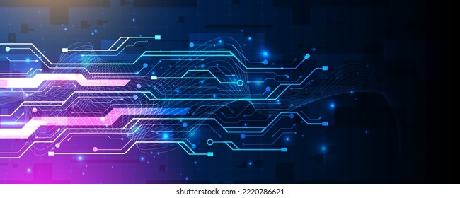 modern futuristic circuit board quantum computer technology concept background