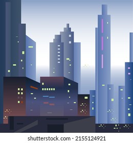 Modern and Futuristic City View Vector Illustration