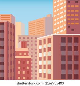 Modern and Futuristic City View Vector Illustration