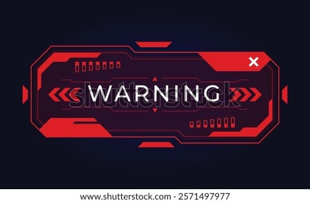 Modern futuristic danger message. Red frame template. Pop-ups with a warning signal. Vector illustration