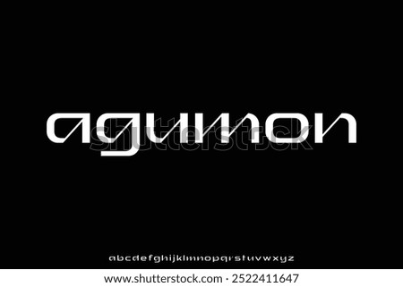 Modern futuristic decorative sans serif alphabet display font vector