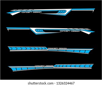 Modern futuristic design template concept. Cool car stripe set for print on vinyl and adhesive on vehicle