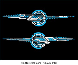 Modern futuristic design template concept. Cool car stripe set for print on vinyl and adhesive on vehicle