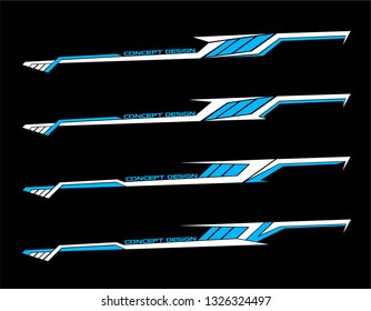 Modern futuristic design template concept. Cool car stripe set for print on vinyl and adhesive on vehicle