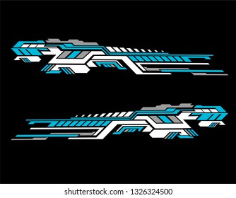 Modern futuristic design template concept. Cool car stripe set for print on vinyl and adhesive on vehicle