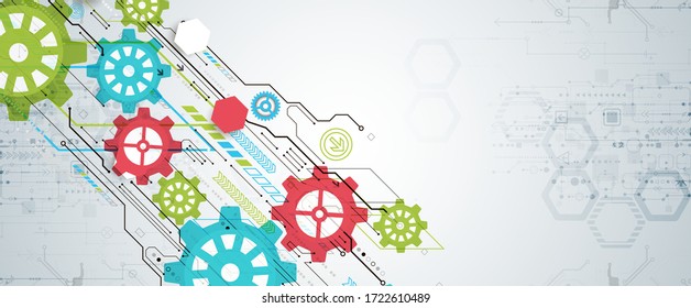 Futurista moderno, ingeniería, ciencia, tecnología de fondo vectorial.Tarjeta de circuitos.