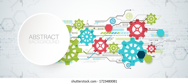 Modern futuristic, engineering, science, technology vector background. Circuit board.