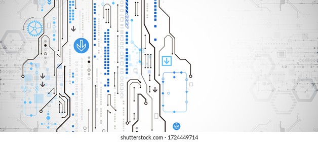 Modern futuristic, engineering, science, technology vector background. Circuit board.