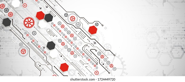 Modern futuristic, engineering, science, technology vector background. Circuit board.