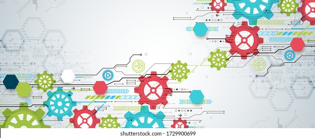 Modern futuristic, engineering, science, technology vector background. Circuit board.