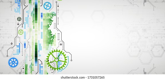 Modern futuristic, engineering, science, technology vector background. Circuit board.