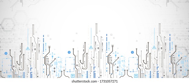 Modern futuristic, engineering, science, technology vector background. Circuit board.