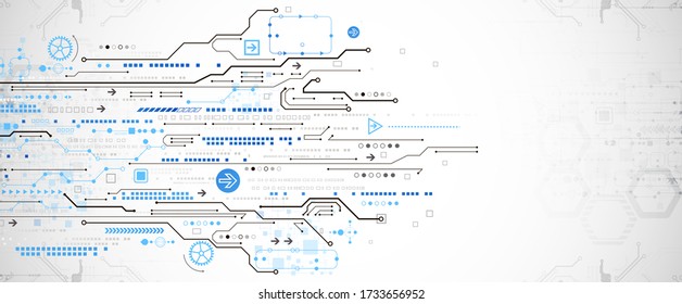 Modern futuristic, engineering, science, technology vector background. Circuit board.