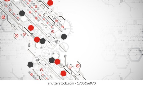 Modern futuristic, engineering, science, technology vector background. Circuit board.