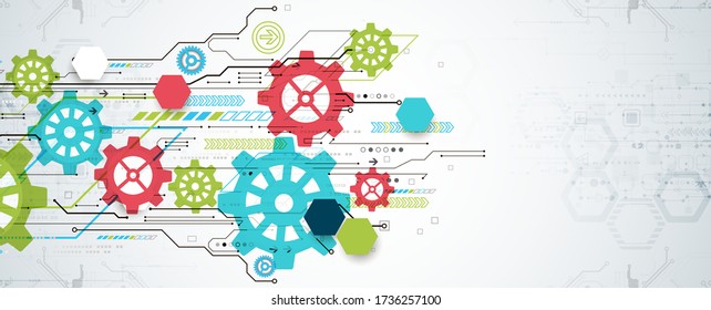 Moderner futuristischer, technischer, wissenschaftlicher, technologischer Hintergrund. Schalttafel.