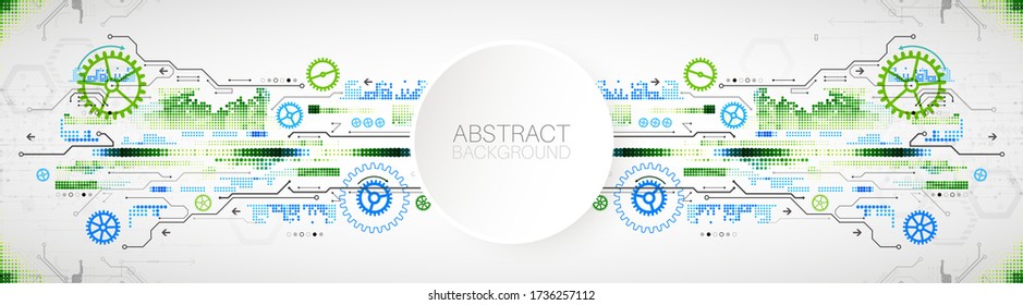 Moderno futurista, ingeniería, ciencia, tecnología de fondo vectorial. Tarjeta de circuitos.